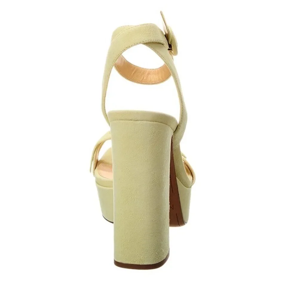 Revolve Alexandre Birman Clarita Curve 120 Suede Platform Sandal Size 39